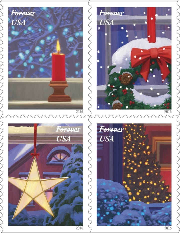 2016 Christmas Candle Stamps - Forever Stamps