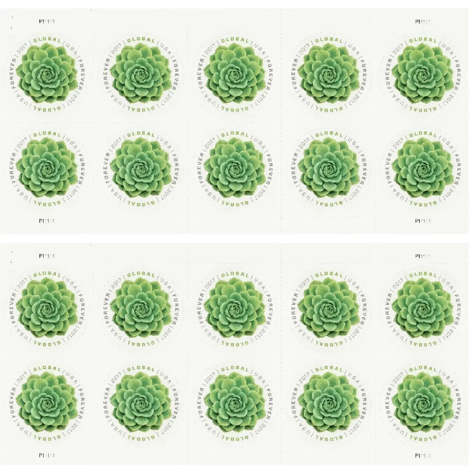 2017 Global: Green Succulent Stamp - Forever Stamps