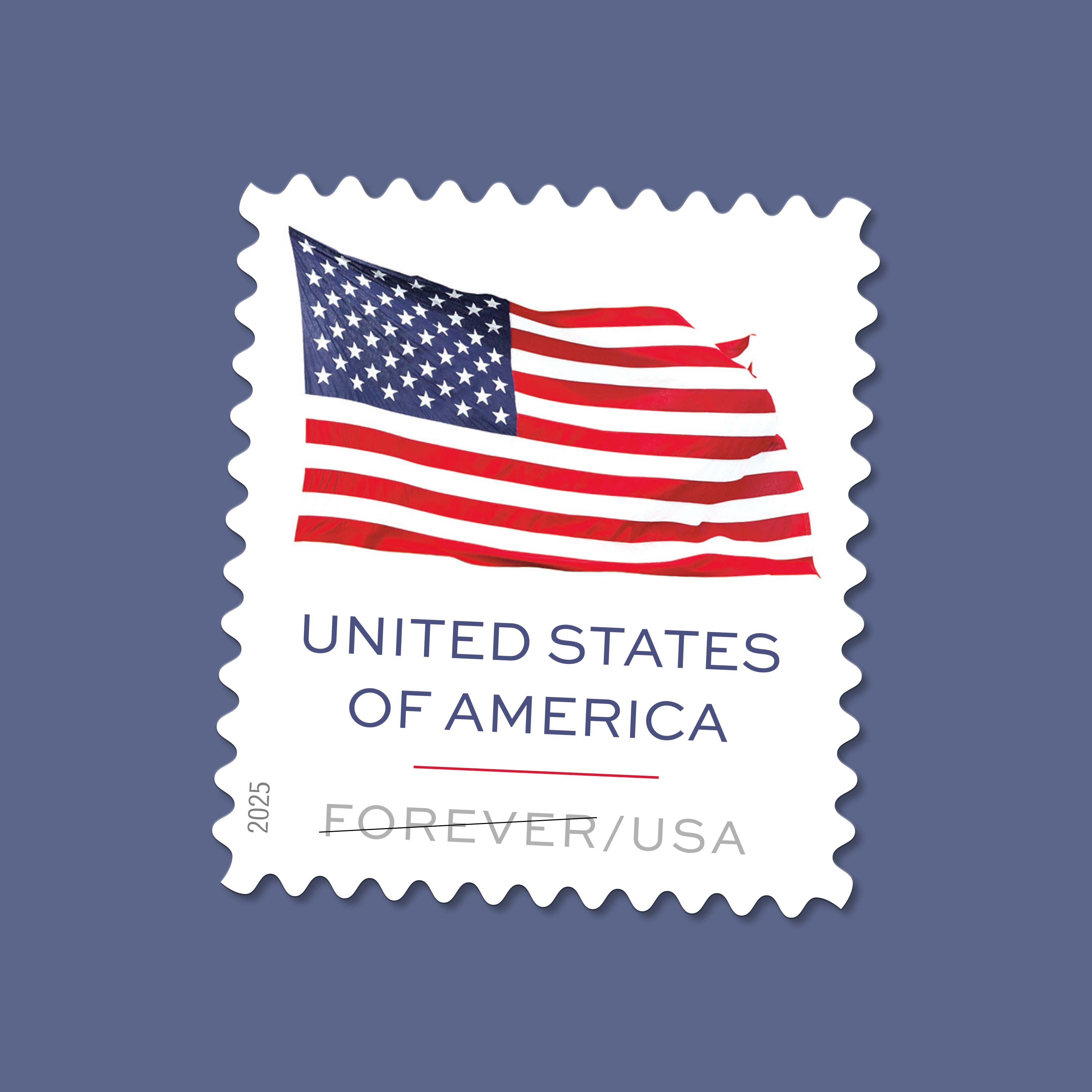 2025 U.S. Flag Stamps，Coil 100 pcs - Forever Stamps